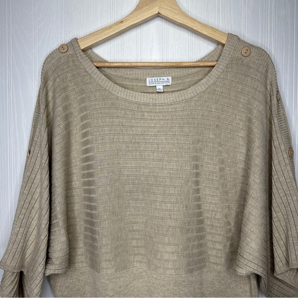 Joseph A Oatmeal ribbed dolman shirt size XL - Picture 2 of 8